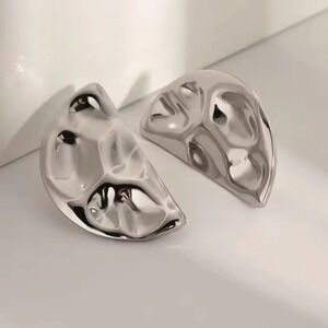 Silver Bean Stainless Steel Waterproof Earrings